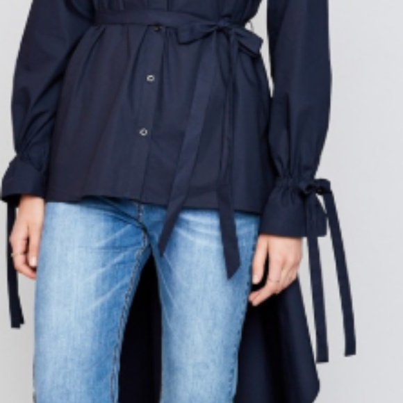 High Low  Hem Button Up  Top - Picture 4 of 5